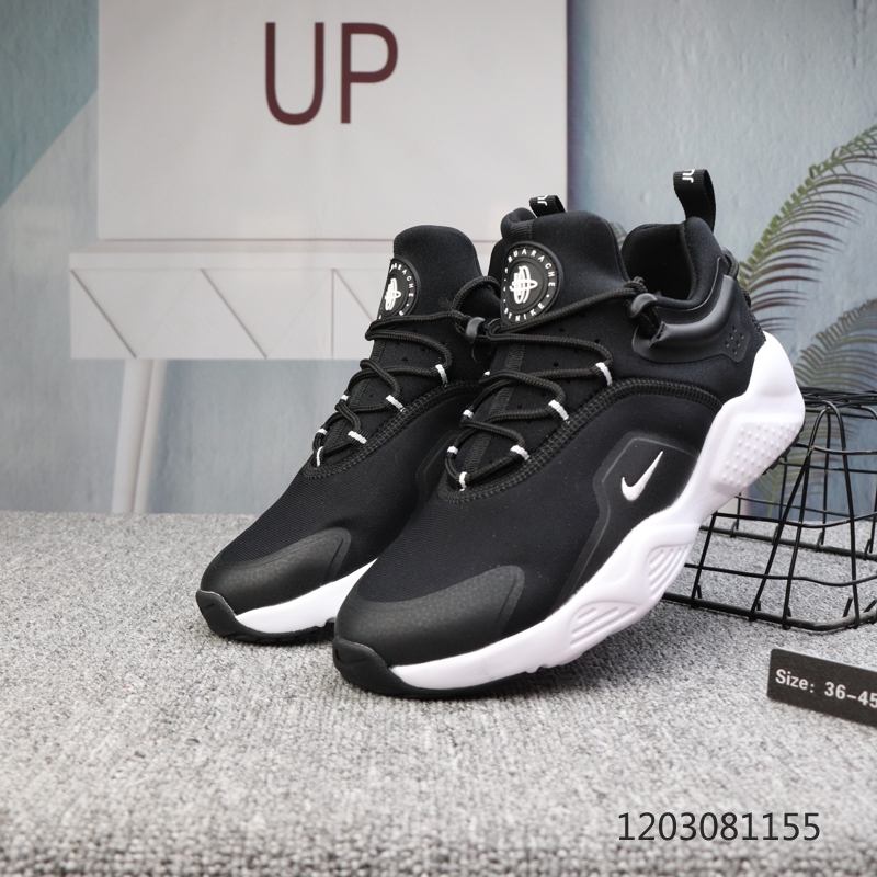 Women Nike Air Huarache VIII Black White Shoes - Click Image to Close